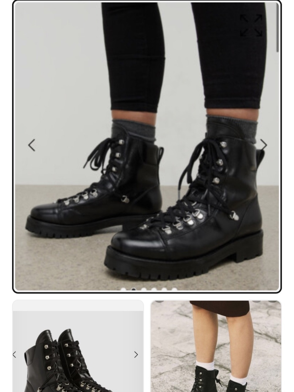 AllSaints Franka Leather Combat Moto boots, sz 6, whimsigoth/grunge, Like NEW